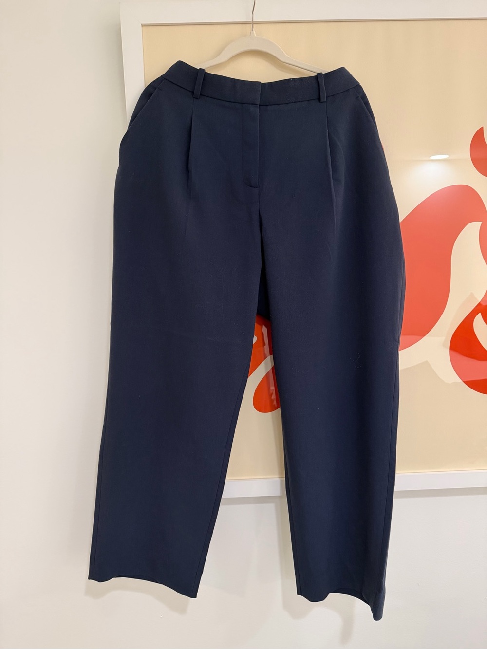 Abercrombie & Fitch Curve Love Tailored Wide Leg Pant Blue Waist 33